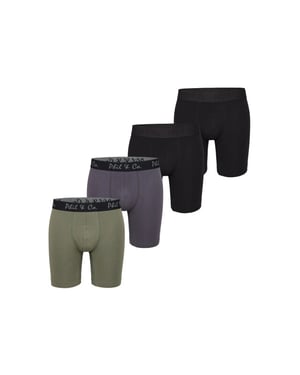 Phil & Co Boxershorts heren met lange pijpen boxer briefs 4-pack groen / zwart