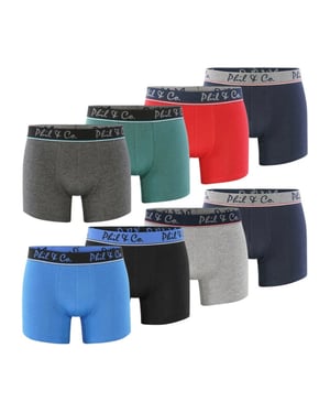 Phil & Co Boxershorts heren pack 8-pack effen kleur assorti