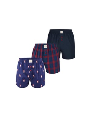 Phil & Co Heren wijde boxershorts kerst multipack 3-pack