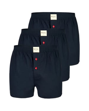 Phil & Co Wijde boxershorts heren geweven katoen effen 3-pack
