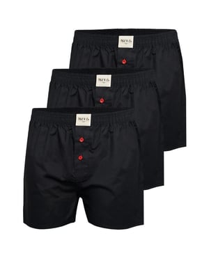 Phil & Co Wijde boxershorts heren geweven katoen effen 3-pack
