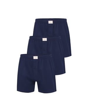 Phil & Co Wijde boxershorts jersey stretch effen navy 3-pack-sub