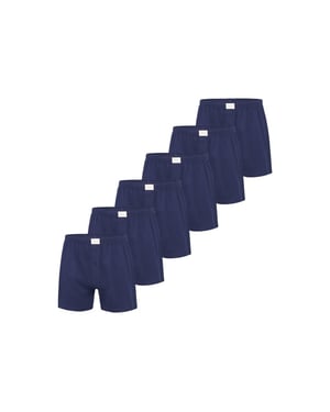 Phil & Co Wijde boxershorts jersey stretch effen navy 6-pack