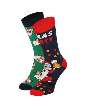 Apollo Foute kerstsokken heren 2-pack xmas party