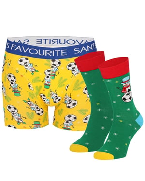 Apollo Heren kerst boxershort + sokken cadeau set favourite santa giftbox