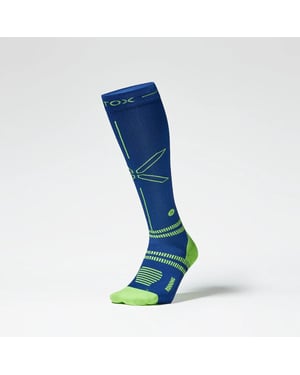 Stox running knee high socks men compressiekous heren marine combi