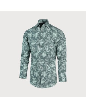 Blue Industry Groen paisley print overhemd |