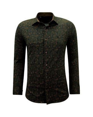 Gentile Bellini Overhemden lange mouw met slim fit bruin