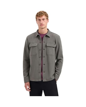 No Excess Overshirt button relief sweat dark clay