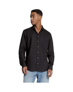 No Excess Shirt solid with linen black