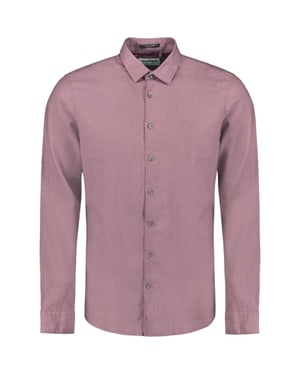 No Excess Shirt solid with linen mauve