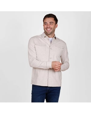 Q1905 Overshirt andel zand melange