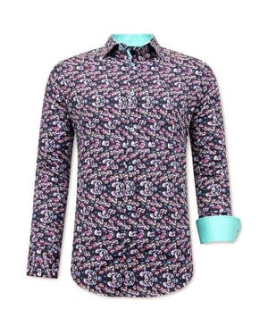 Tony Backer Satijnbloemen print zwart