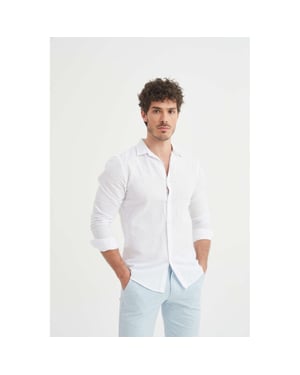 William de Faye Linnen shirt wit