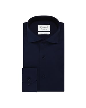 Michaelis Uni navy katoenen overhemd