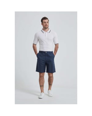 William de Faye Linnen shorts blauw