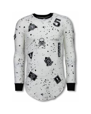 Justing Paint drops army shirt long fit sweater