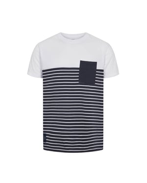 Kronstadt Timmi recycled stripe pocket shirt navy white ks3626