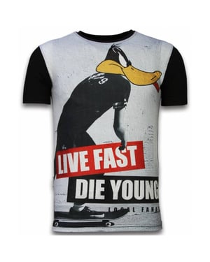 Local Fanatic Duck live fast digital rhinestone t-shirt