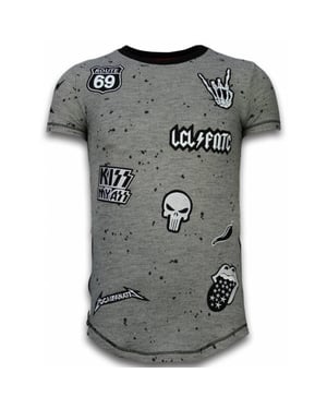Local Fanatic Longfit asymmetric embroidery t-shirt patches