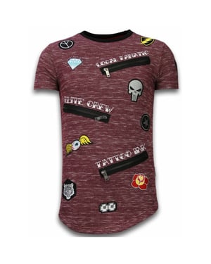 Local Fanatic Longfit asymmetric embroidery t-shirt patches