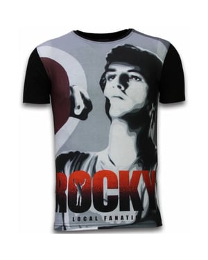 Local Fanatic Rocky balboa digital rhinestone t-shirt