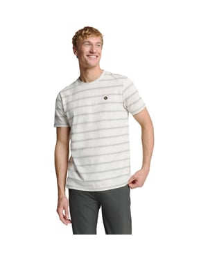 No Excess T-shirt crewneck jacquard stripe offwhite