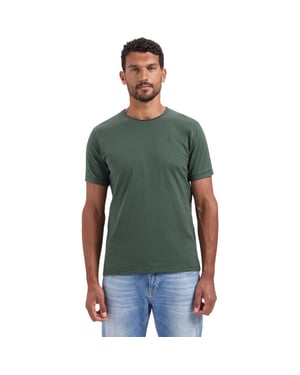 No Excess T-shirt crewneck slub dark green