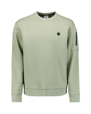No Excess Sweater crewneck brushed inside light moss
