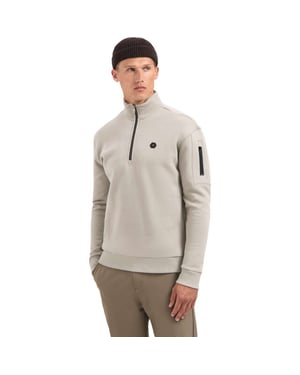 No Excess Sweater half zip brushed clay