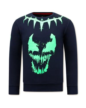 Local Fanatic Sweater met print venom face neon