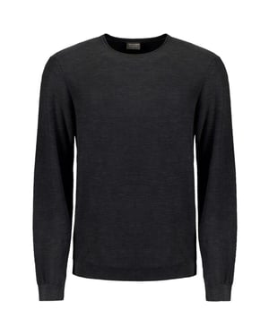No Excess Pullover crewneck garment dyed + st black