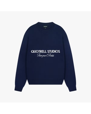 Quotrell Mondrian knitted sweater navy