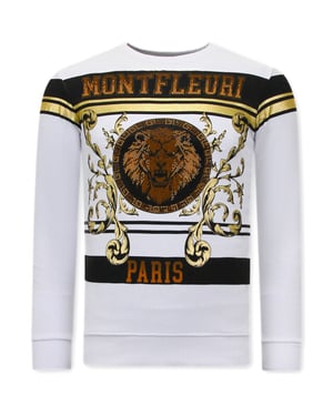 Tony Backer Sweater met print leeuw strass