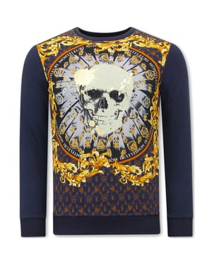 Tony Backer Sweater met print skull strass