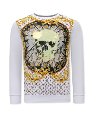Tony Backer Sweater met print skull strass