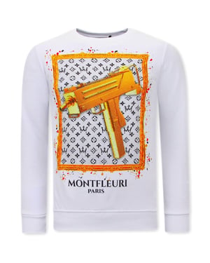 Tony Backer Sweater met print uzi does it