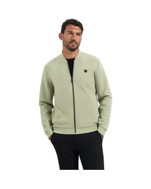 No Excess Sweater full zipper pique bomber light moss