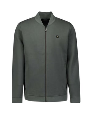 No Excess Sweater full zipper pique bomber dark steel