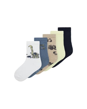 Name It Jongens sokken nmmvagn print/effen 5-pack color