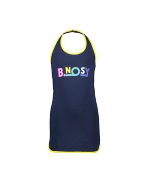 B.Nosy Girls dumbbell dress with dot aop and chest navy
