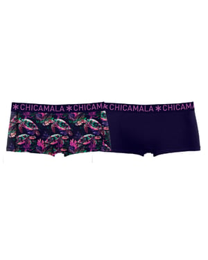 Muchachomalo Girls 2-pack boxer shorts print + solid