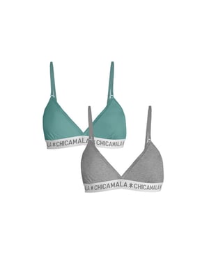 Muchachomalo Meisjes 2-pack triangle top effen