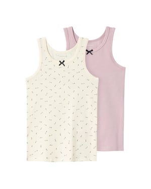 Name It Kinder topjes meisjes nkftank roze/off-white 2-pack