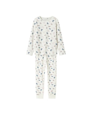 Name It Meisjes lange pyjama set nkfnightset vlinder print crème