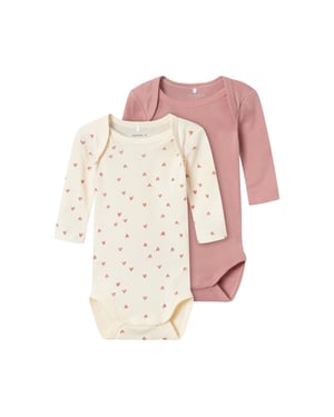 Name It Meisjes bodysuits nbfbody hartjes 2-pack