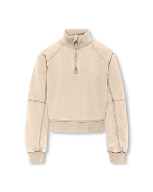 Only Kogdonna ls half zip washed swt ecru