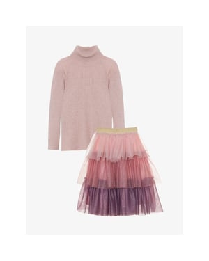 Patachou Meisjes set tulle rok roze