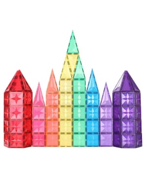 MNTL Magnetische tegels bouwspeelgoed rainbow 62-delig