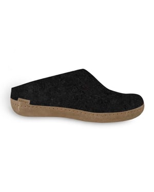 Glerups Slip-on leather sole b 02-charcoal